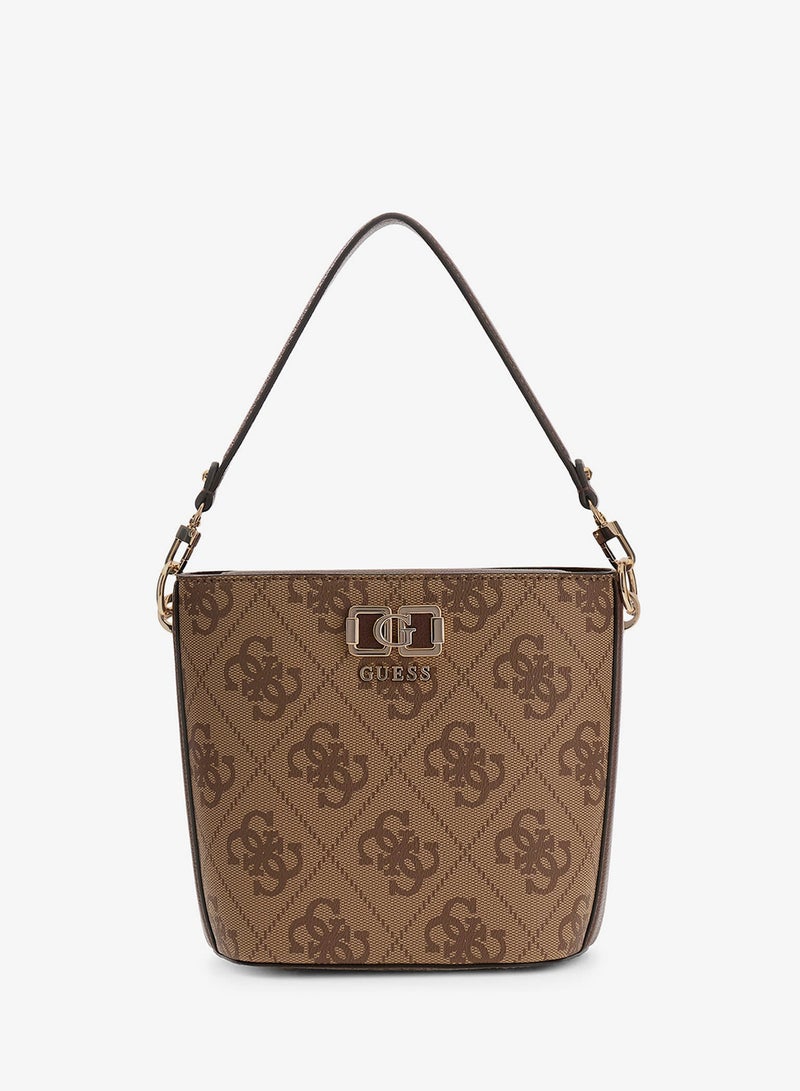 GUESS Karnilla Monogram Bucket Bag - Image 1